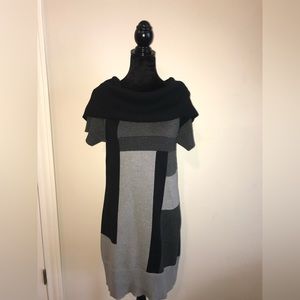 DKNY Short-Sleeve Sweater Dress with Cowl Neck - Size Small